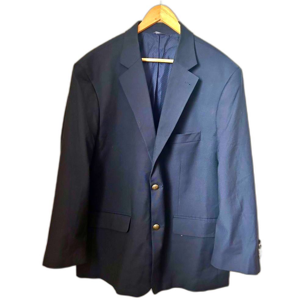 GS Perfect Fit Blazer Sport Coat Men's Size 46R Navy Blue Two Button